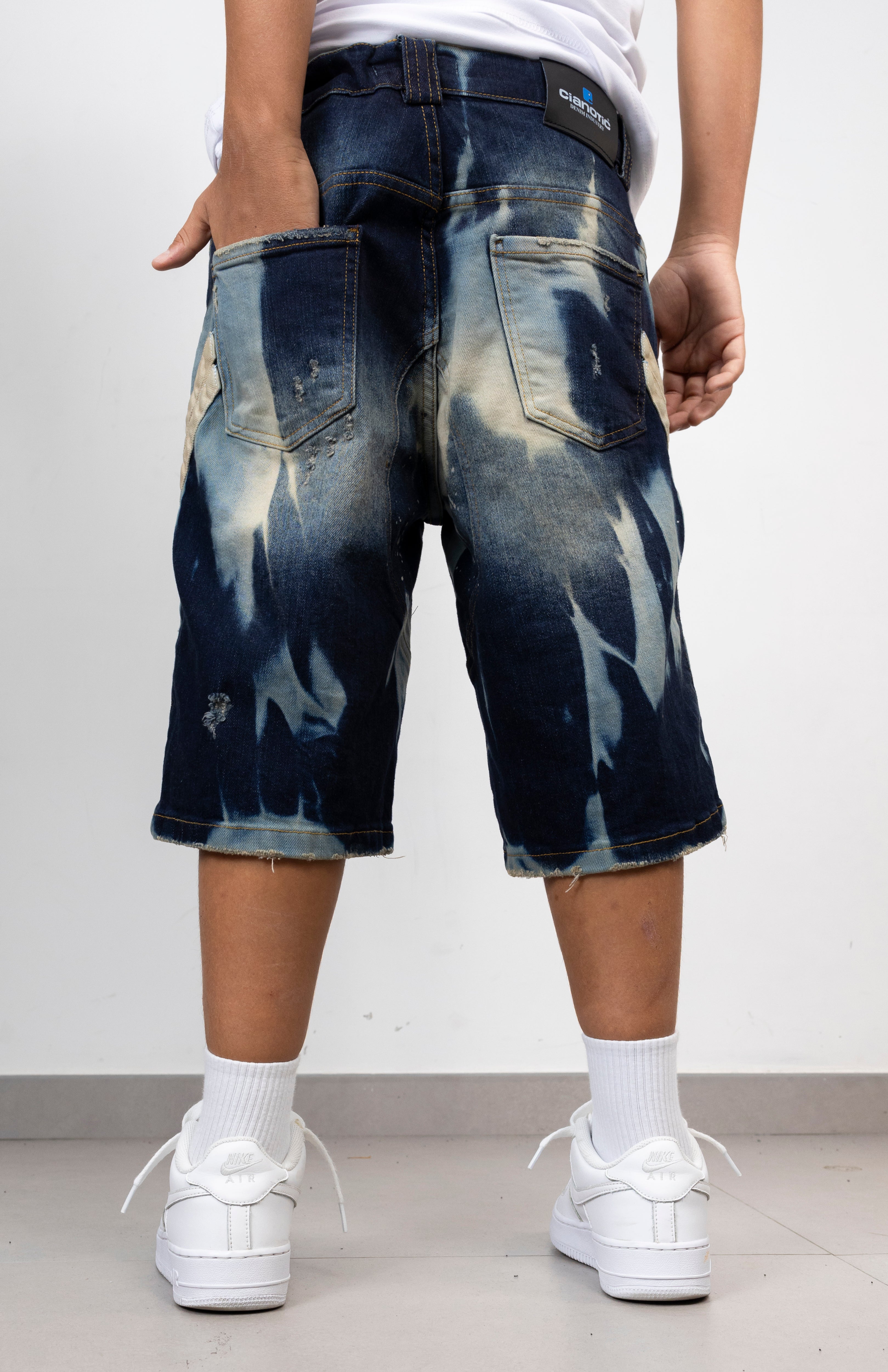 Bermuda Denim Junior con Inserti cianotic
