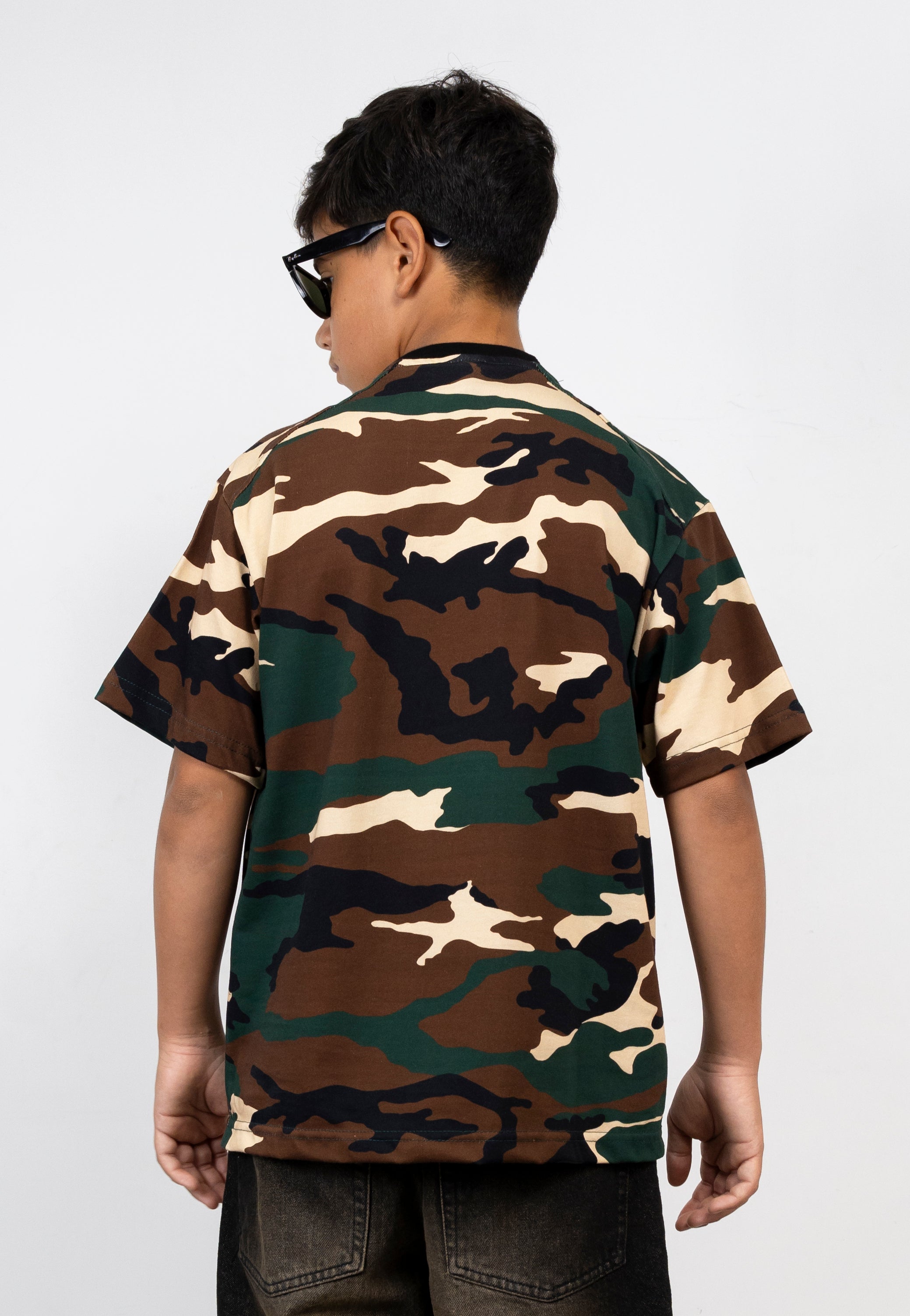T-Shirt Junior Camouflage con Stampa