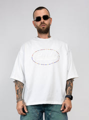 T-Shirt Oversize Hydo con Logo Ricamato e Strass