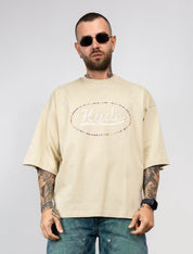 T-Shirt Oversize Hydo con Logo Ricamato e Strass