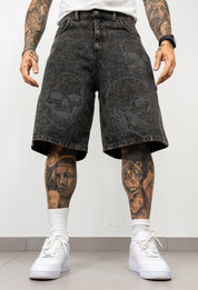 Bermuda in Denim  Skull laser