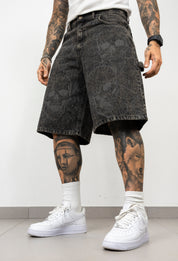 Bermuda in Denim  Skull laser