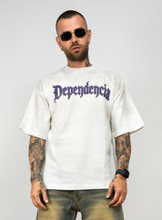 T-shirt Oversize con Stampa Fronte Retro e Brillantini