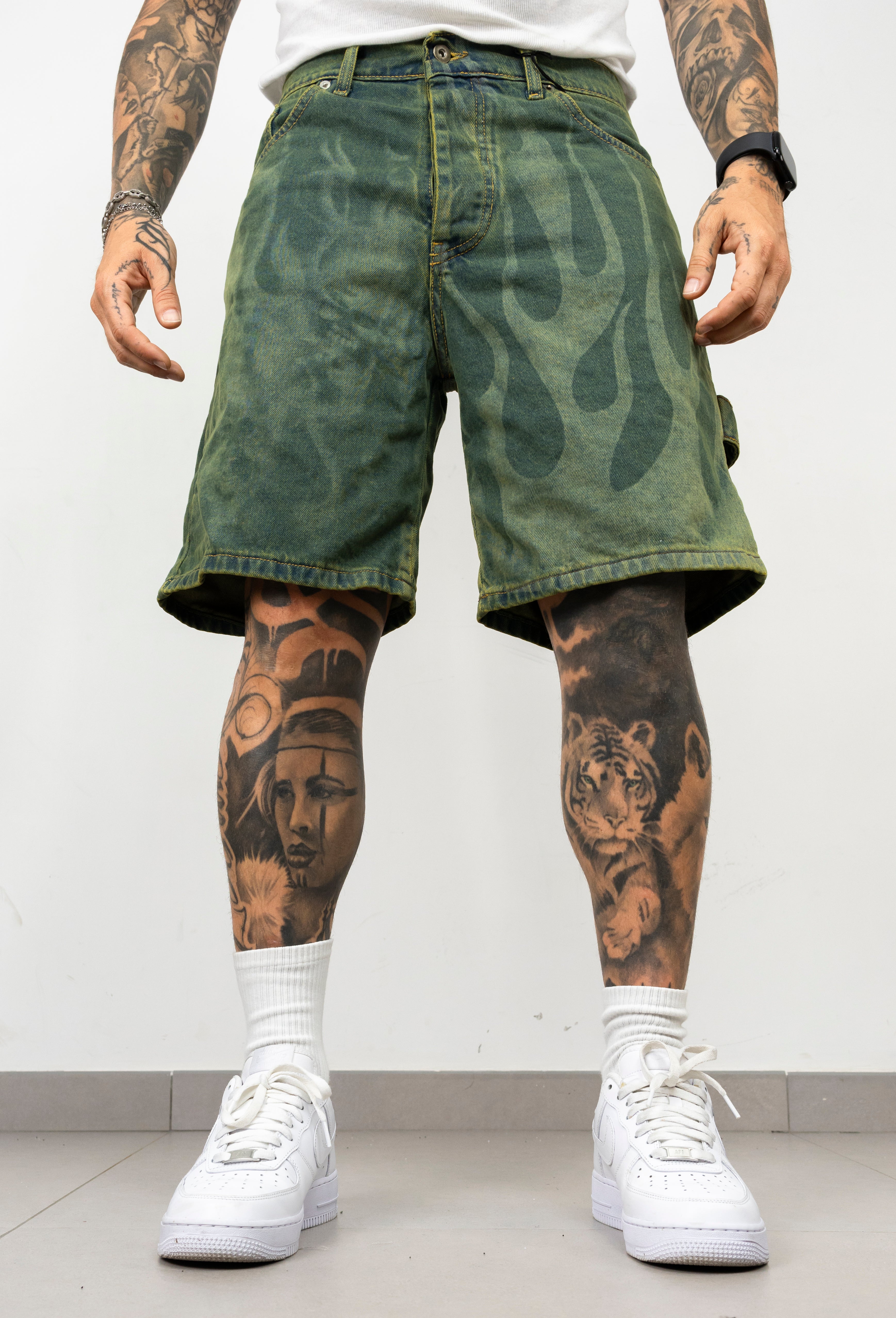 Bermuda Denim Cargo Flame