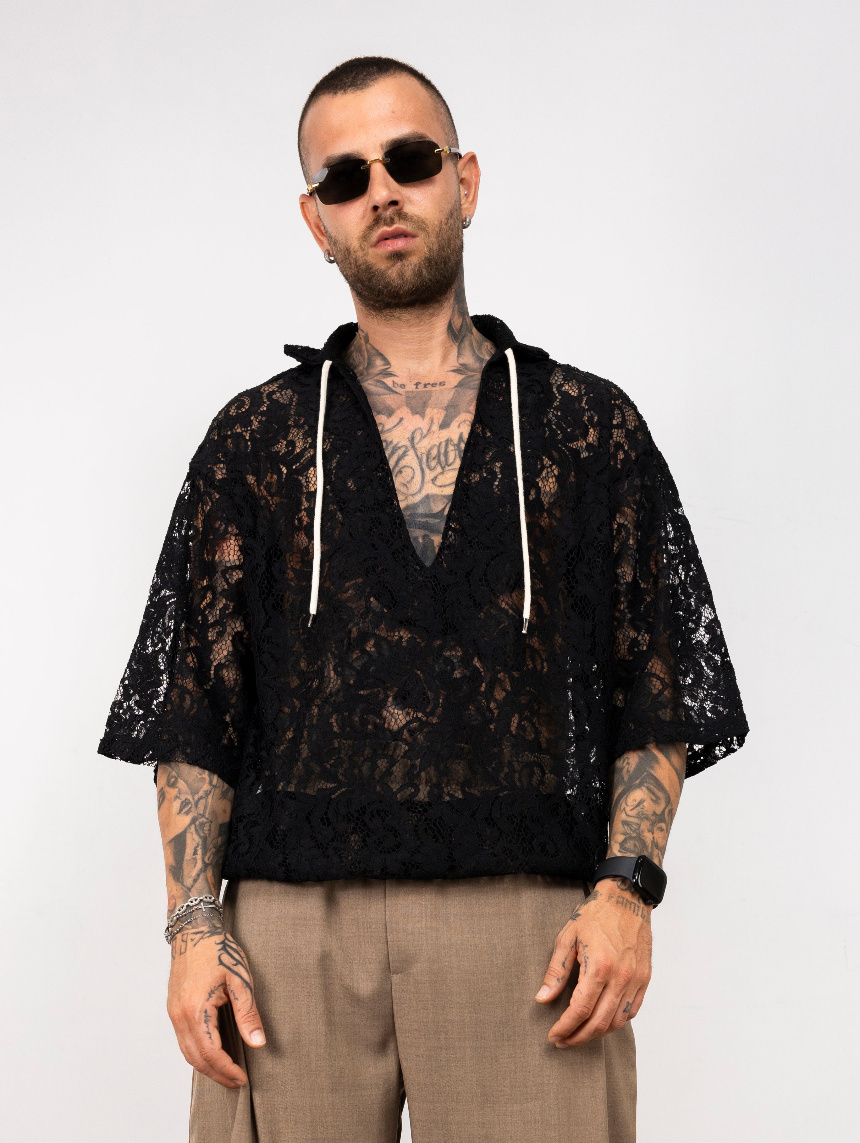 T-shirt in pizzo