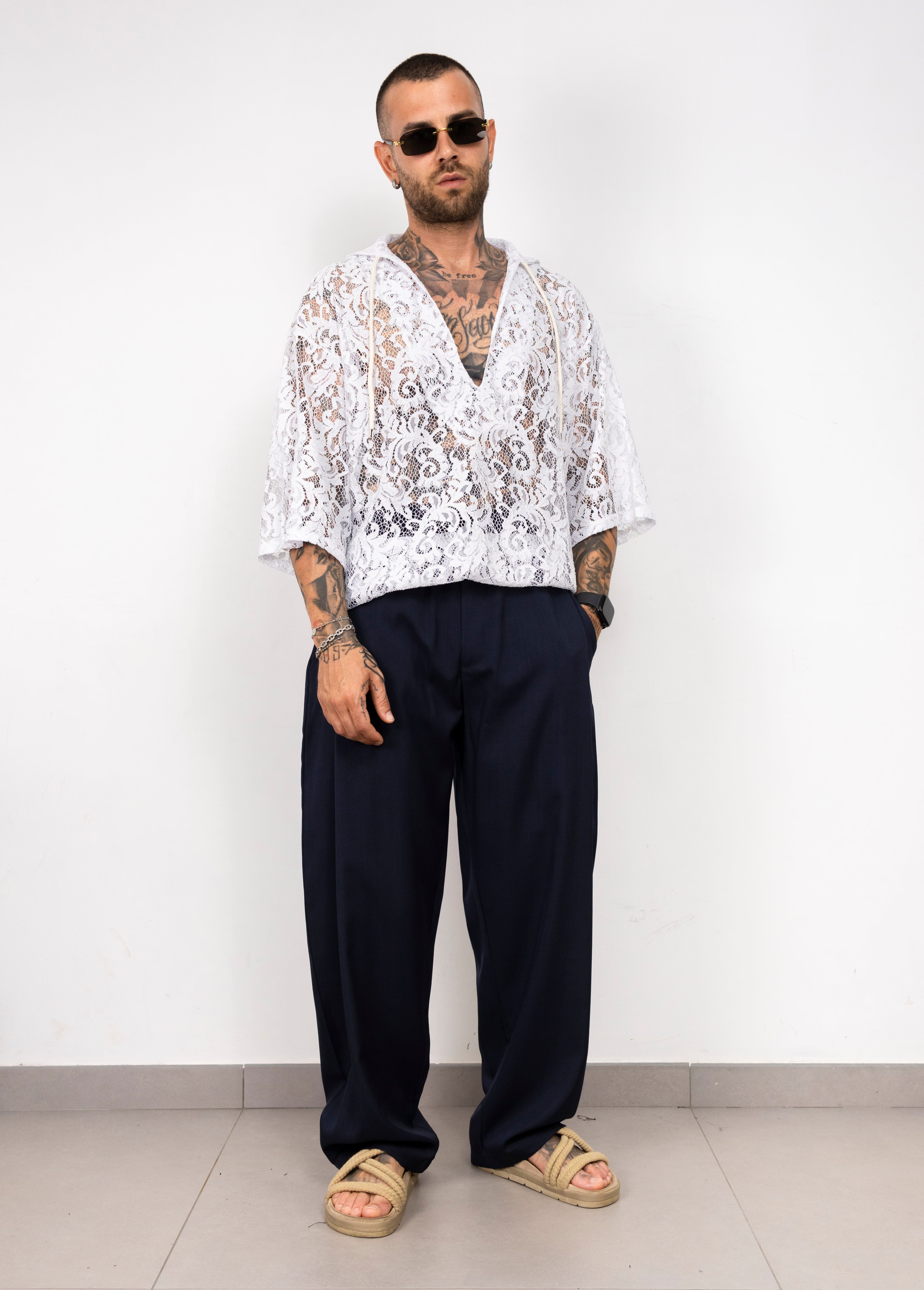 T-shirt in pizzo