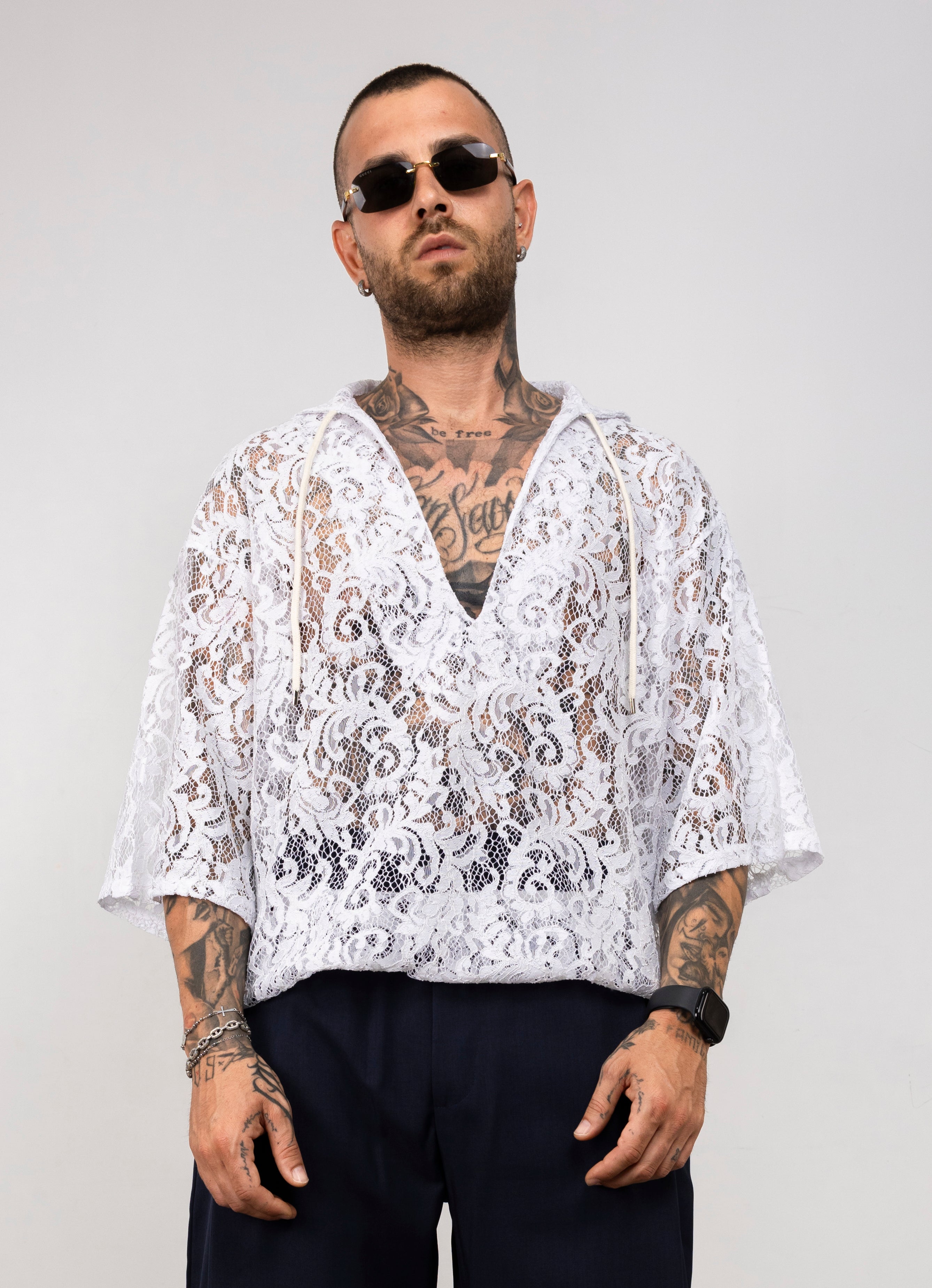 T-shirt in pizzo