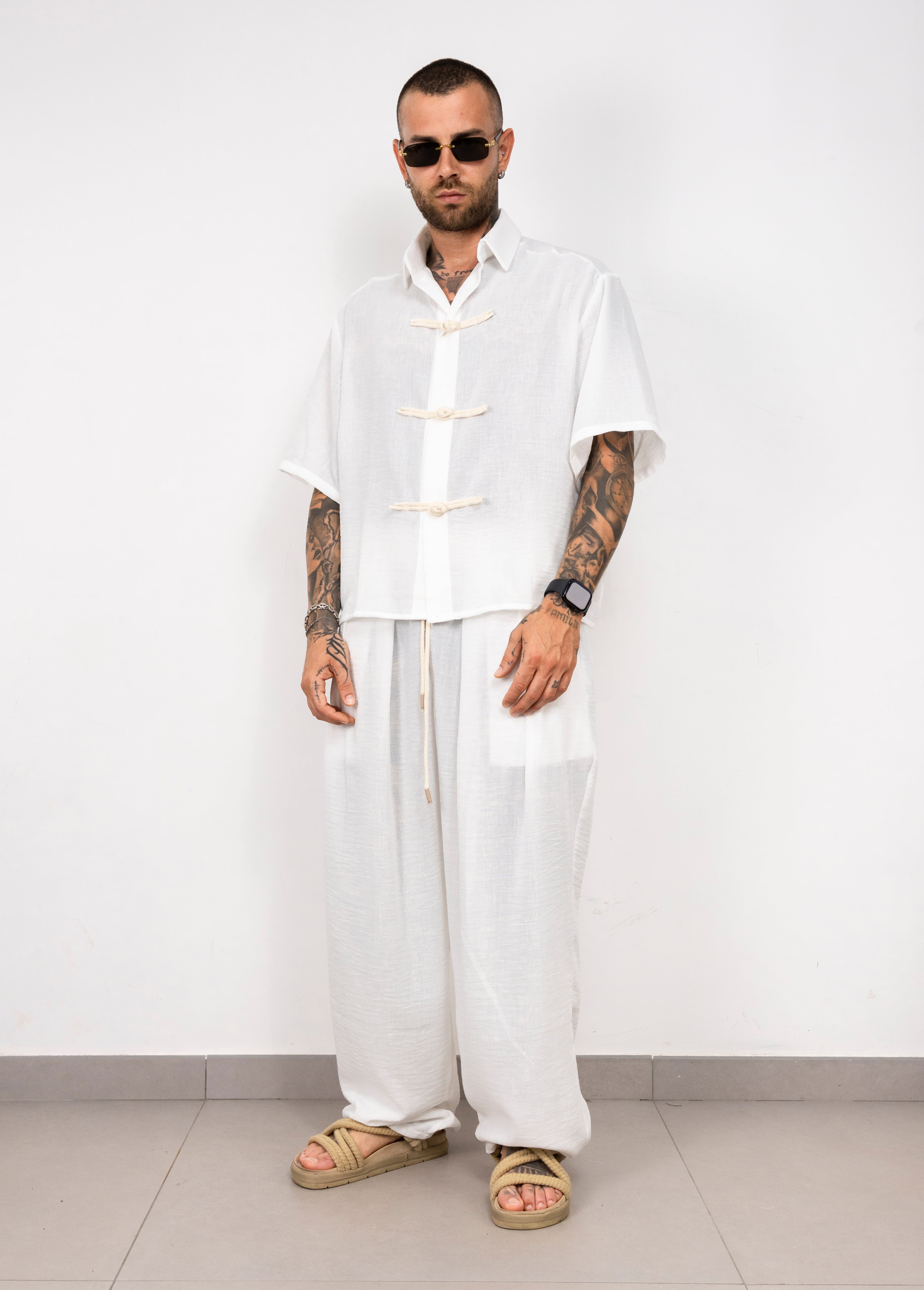 Coordinato in Lino con Chiusura a Nodo. BLKC