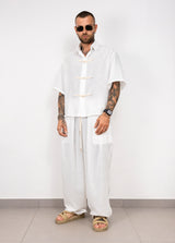 Coordinato in Lino con Chiusura a Nodo. BLKC
