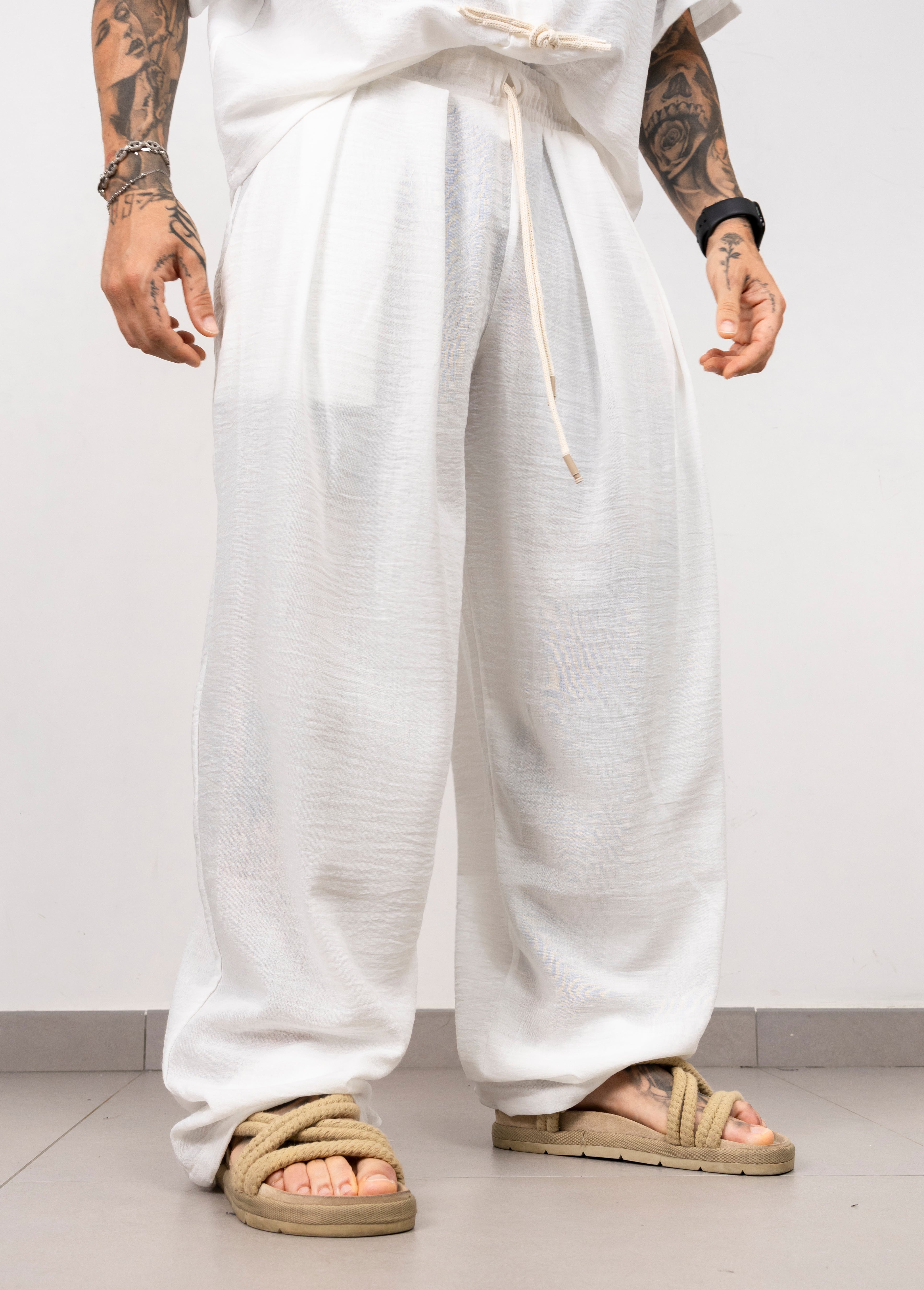 Coordinato in Lino con Chiusura a Nodo. BLKC