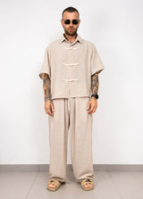 Coordinato in Lino con Chiusura a Nodo. BLKC