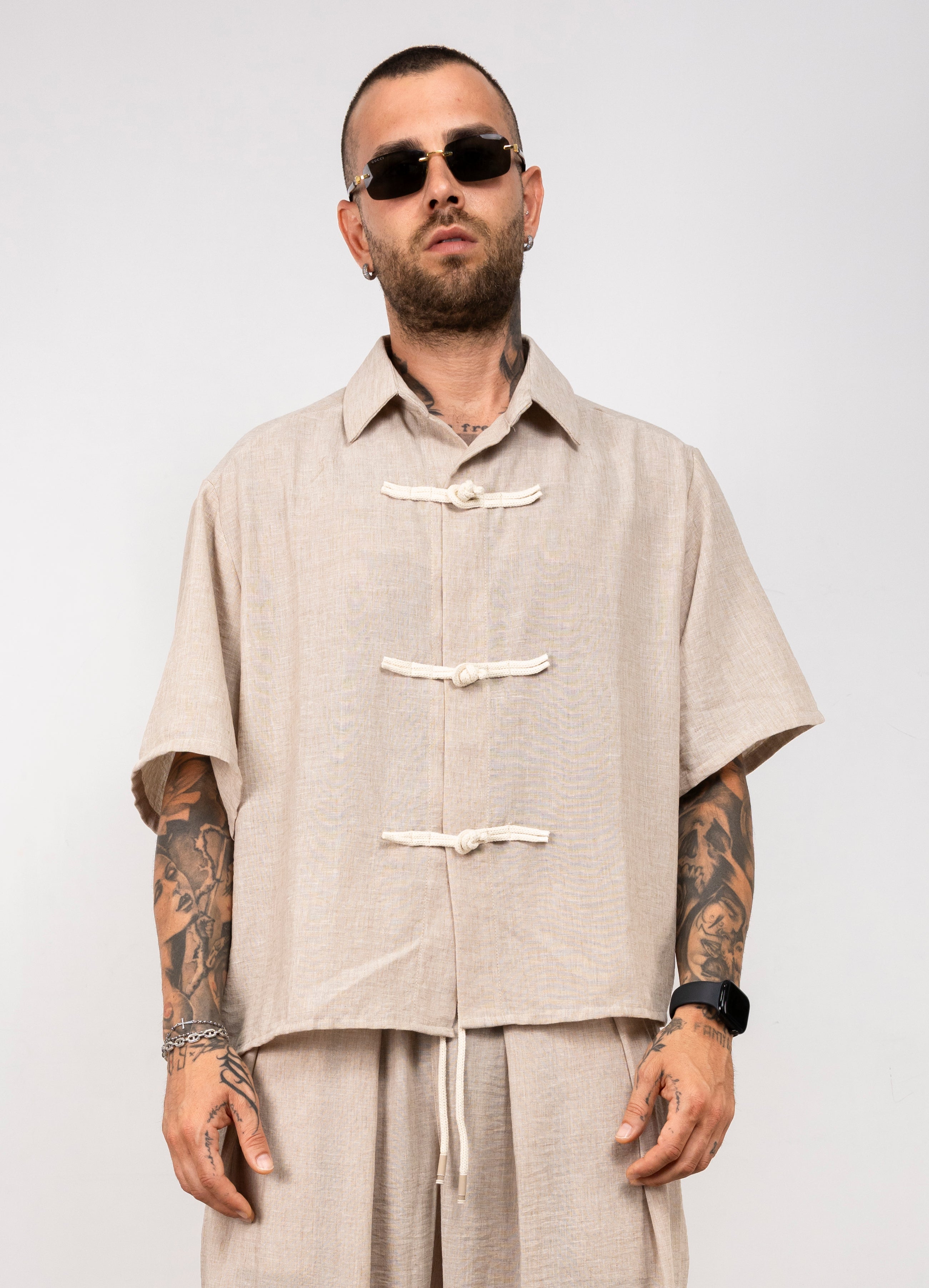Coordinato in Lino con Chiusura a Nodo. BLKC