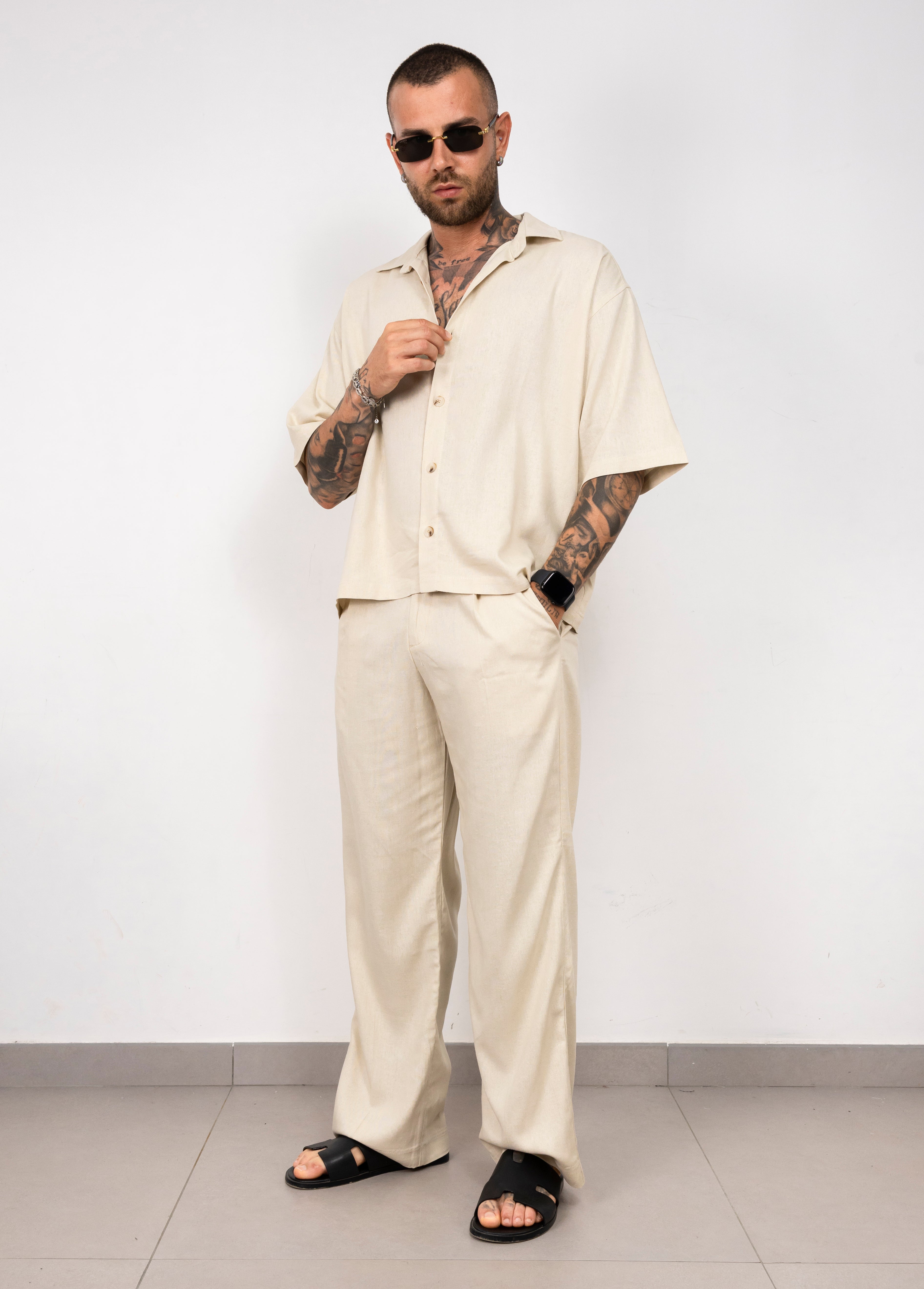 Coordinato lino camicia e pantalone