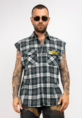Camicia Smanicata a Quadri con Brillantini empty