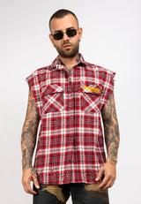 Camicia Smanicata a Quadri con Brillantini empty