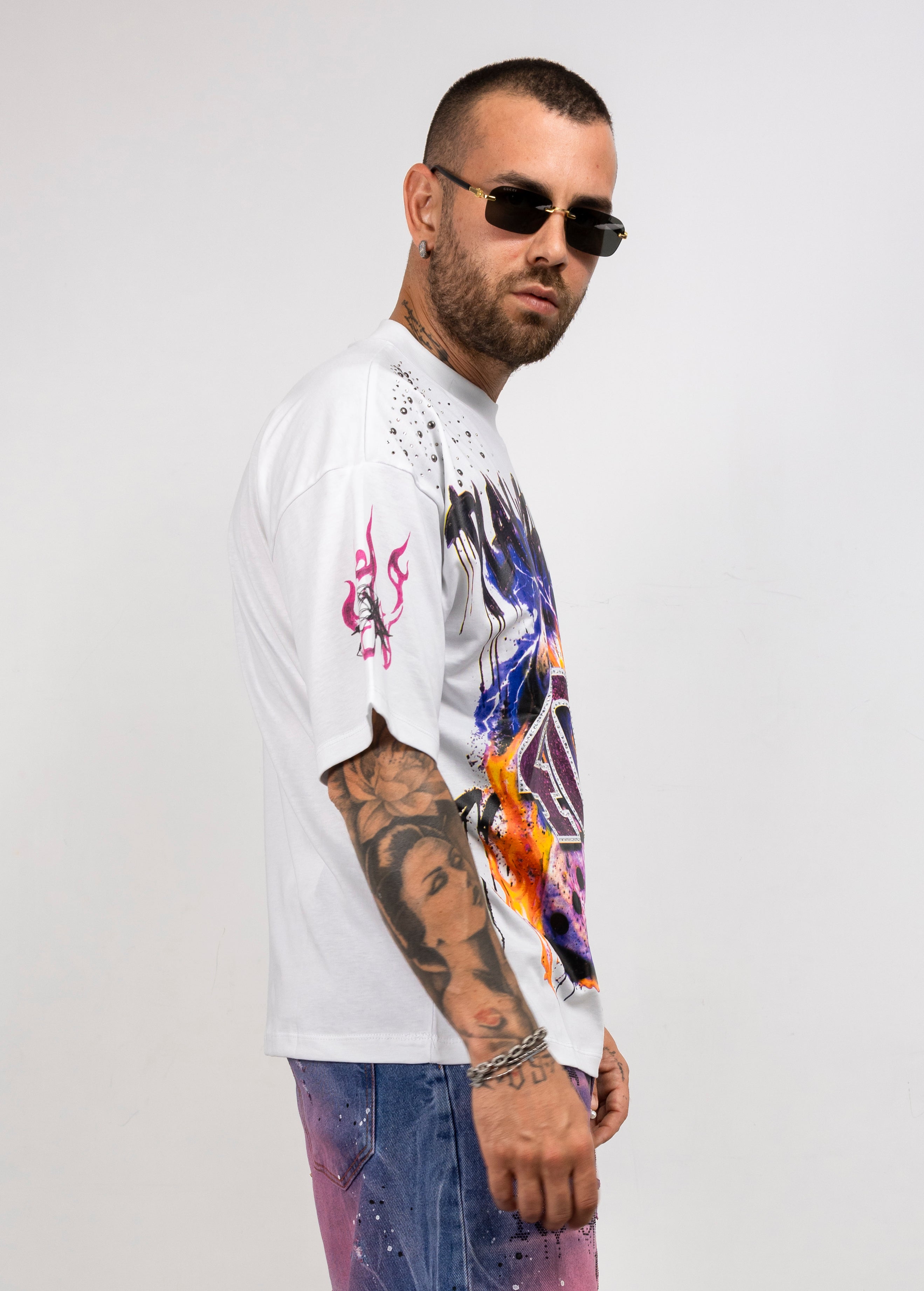 T-shirt  404 con Strass cianotic