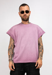 T-Shirt Over Washed con Maniche taglio vivo