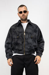 Bomber Scamosciato Con Zip
