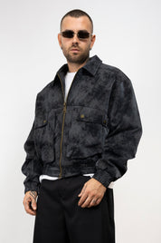 Bomber Scamosciato Con Zip