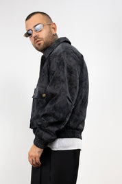 Bomber Scamosciato Con Zip