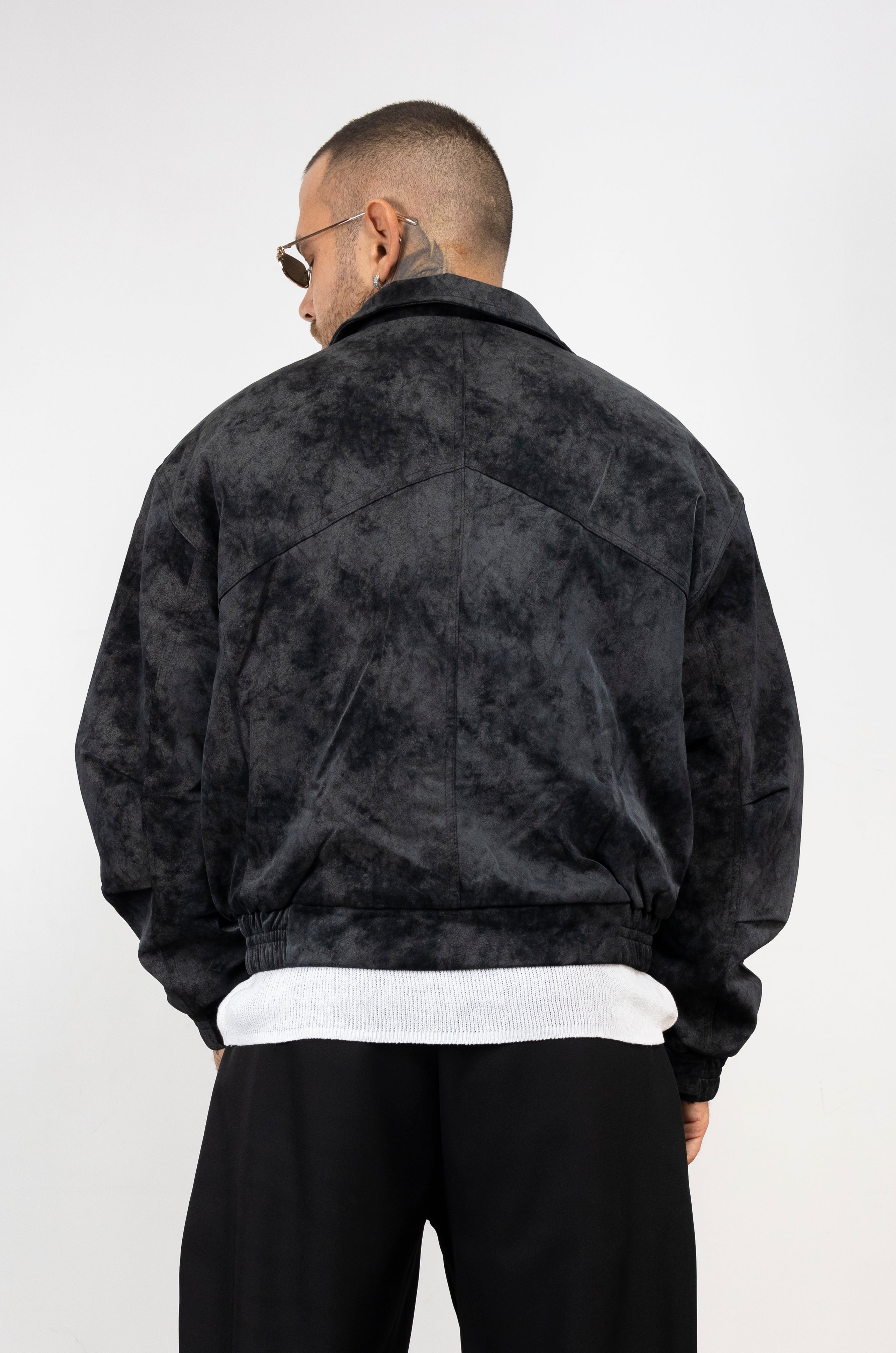 Bomber Scamosciato Con Zip