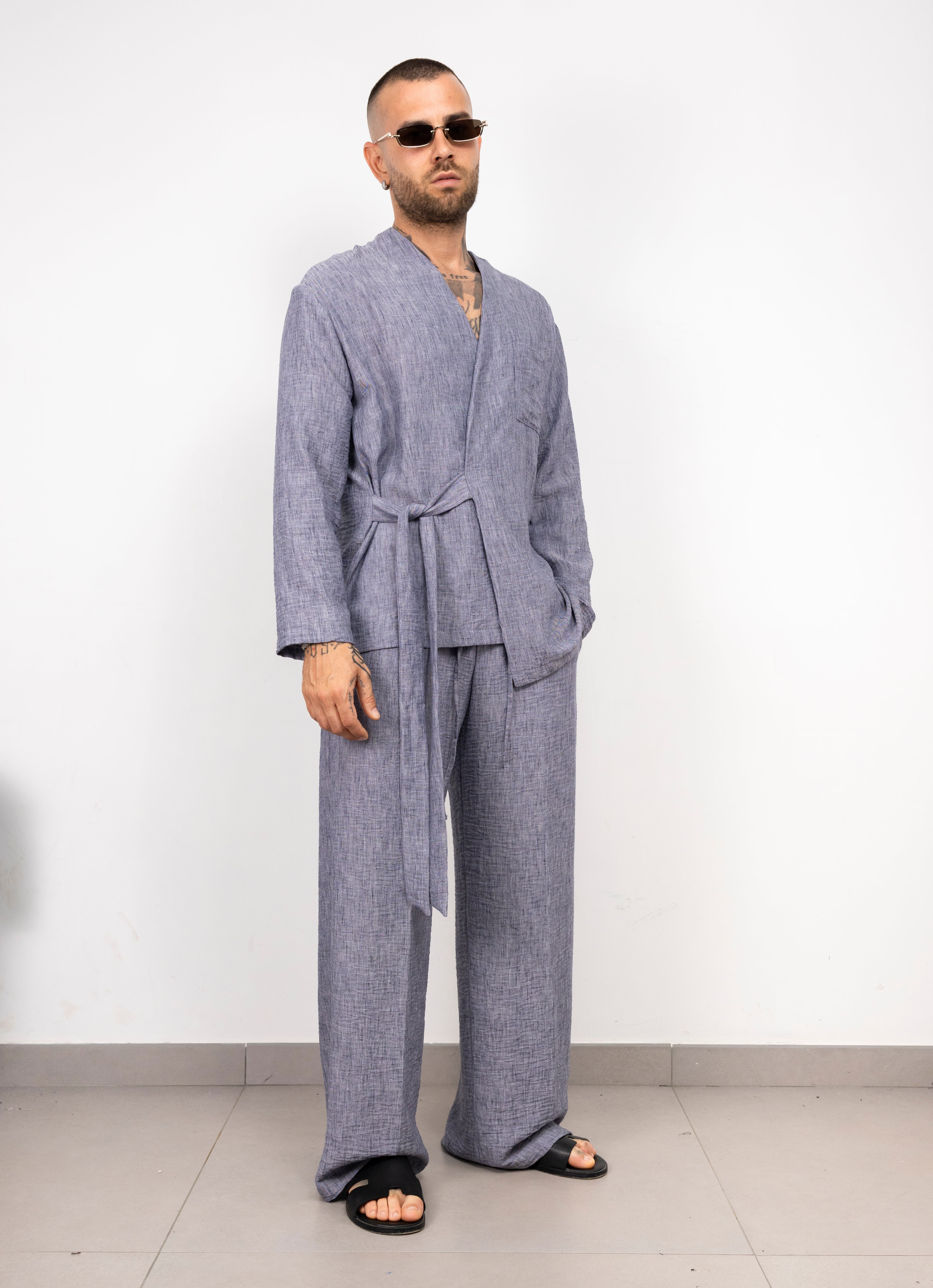 Coordinato in Lino Kimono