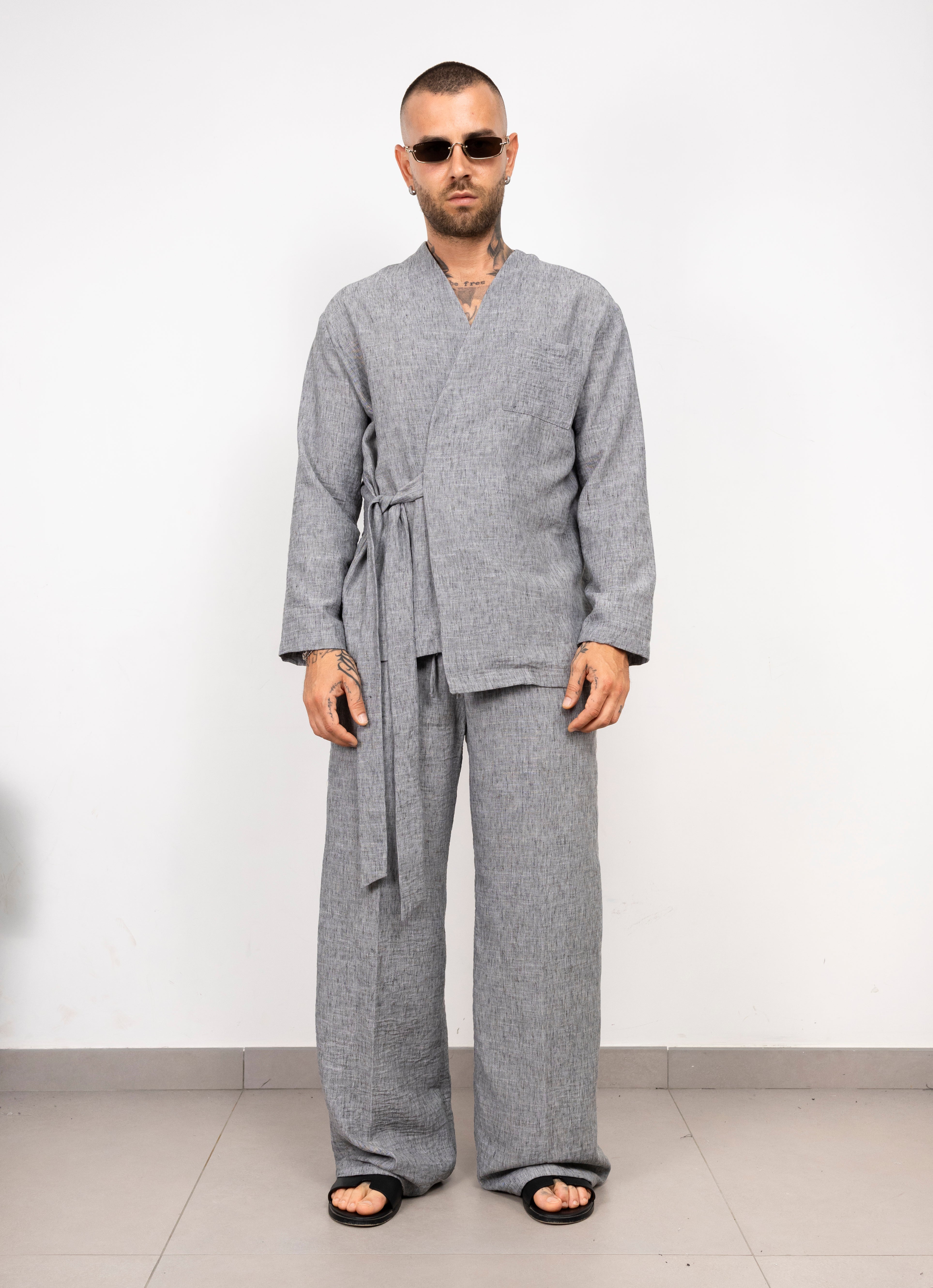 Coordinato in Lino Kimono