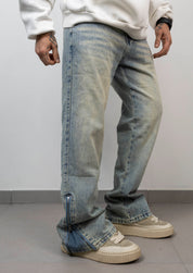 Baggy sky sabbiato zip