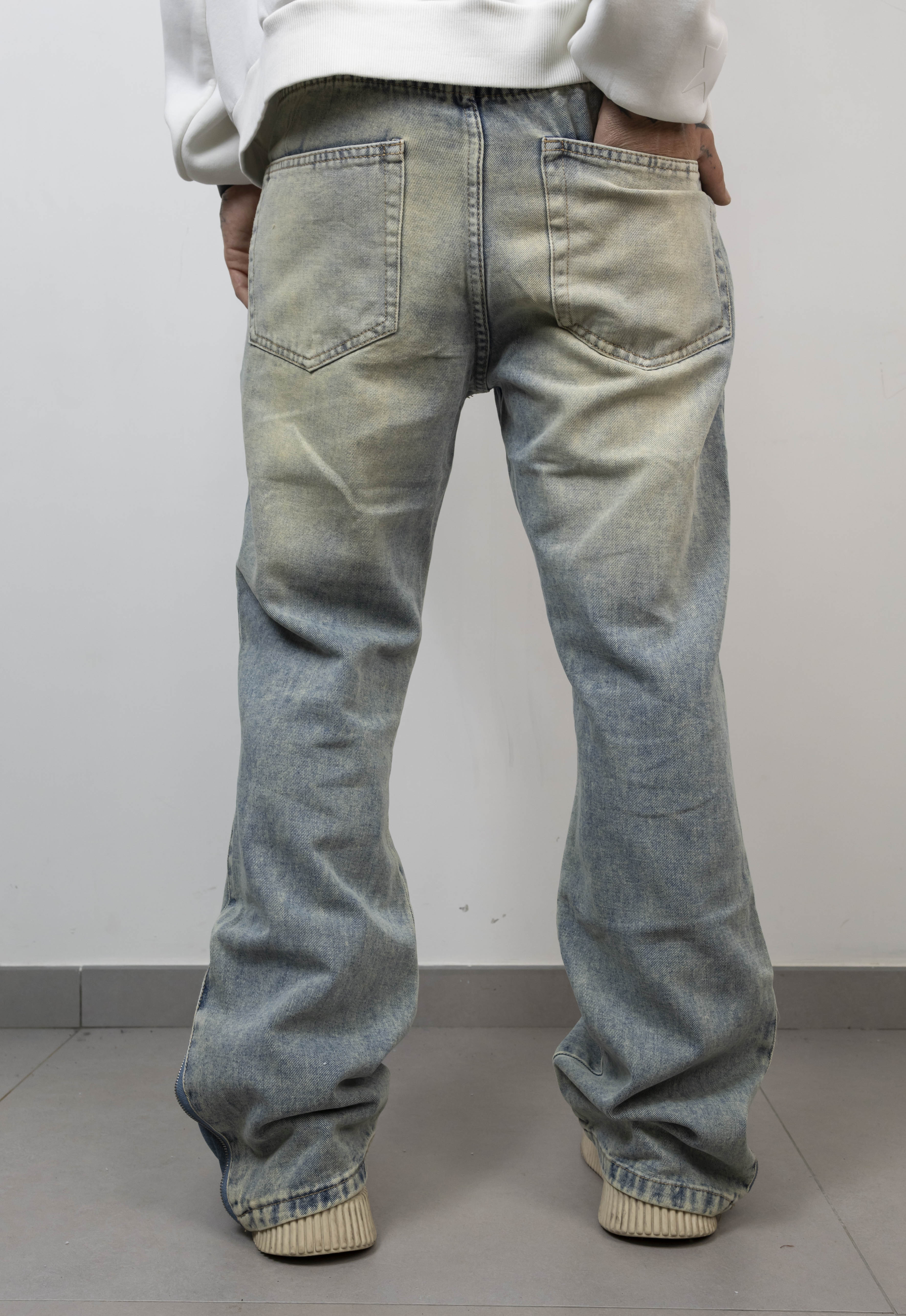 Baggy sky sabbiato zip