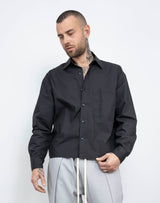 Camicia crop taglio vivo