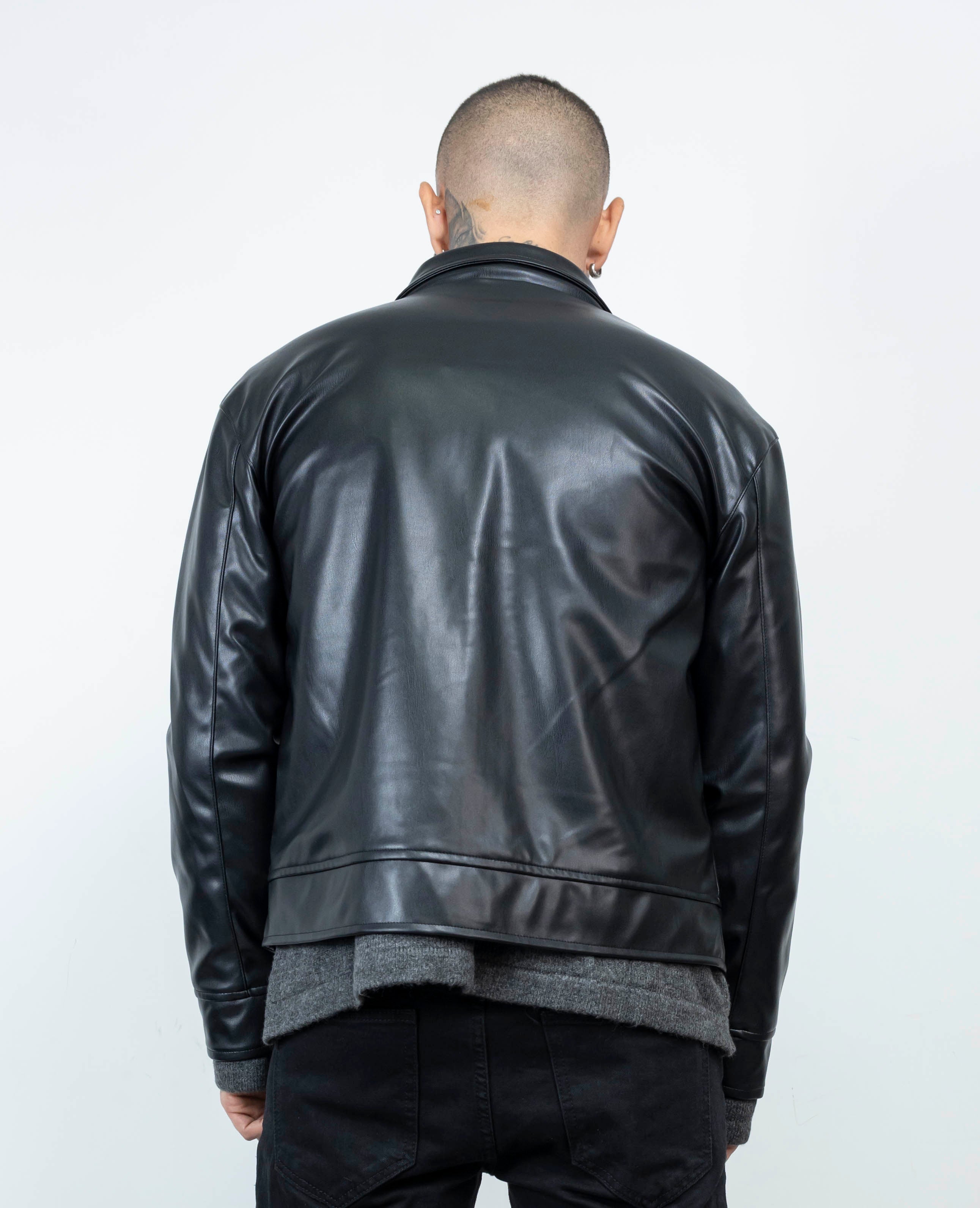 Chiodo eco pelle zip