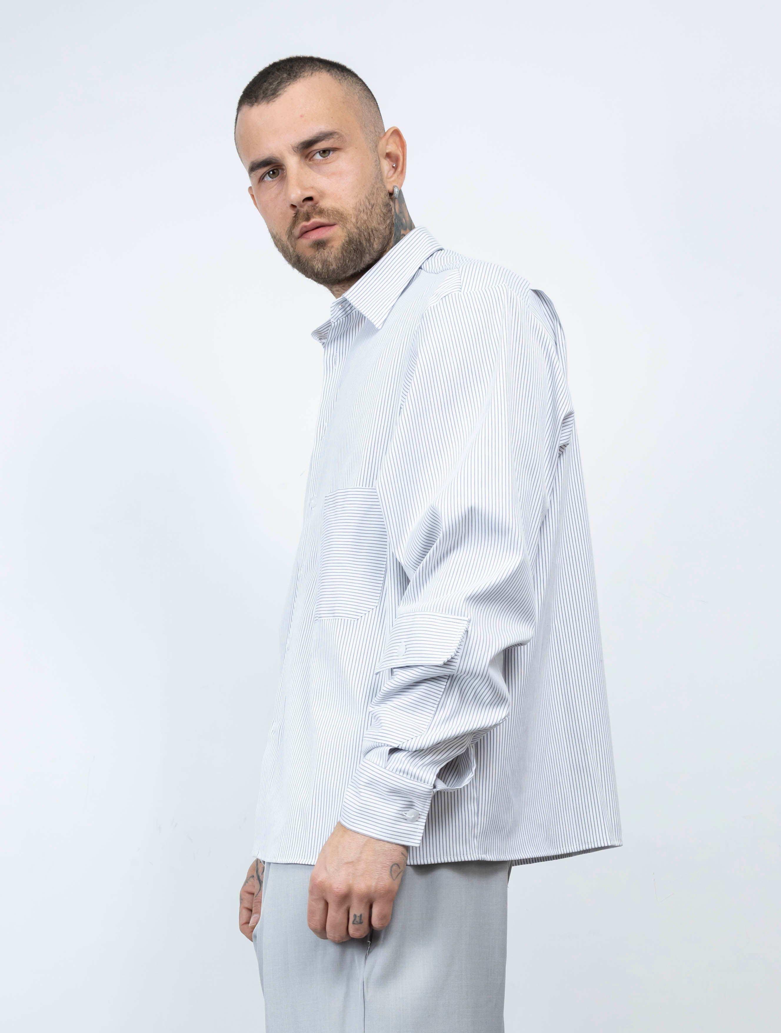 Camicia cargo shirt righe