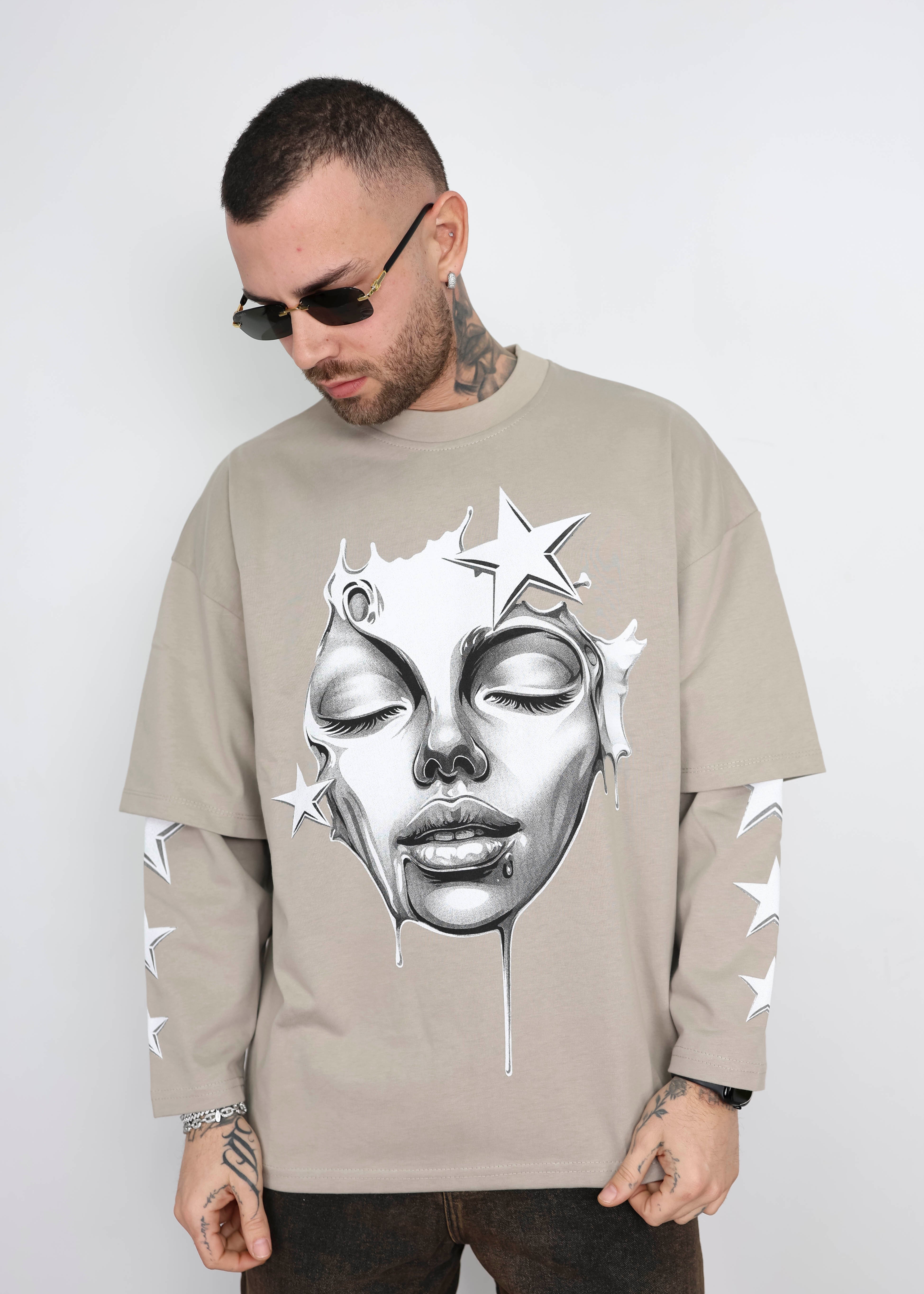 T-shirt double sleeve freestart face