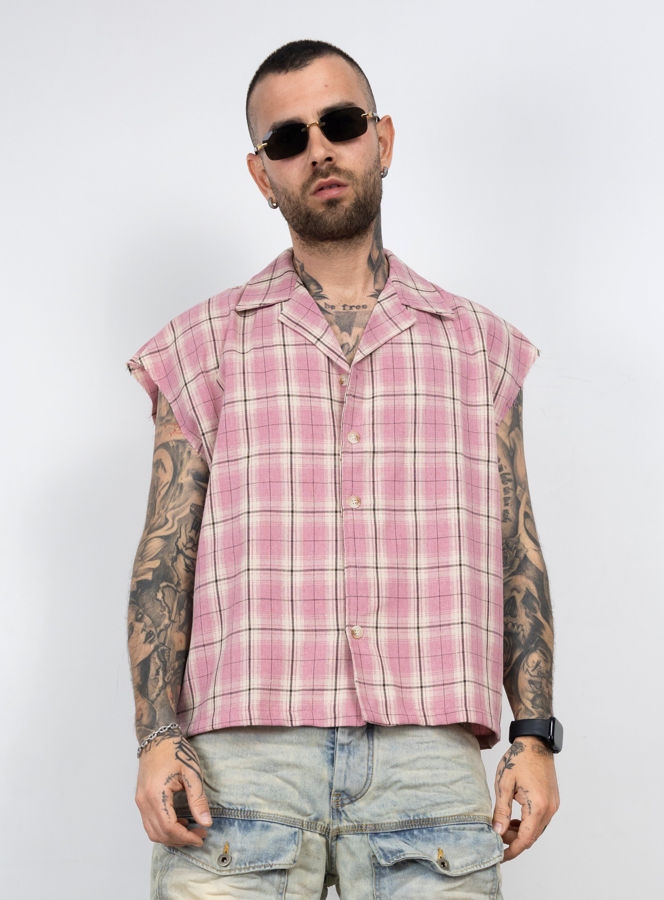 Camicia giromanica quadri