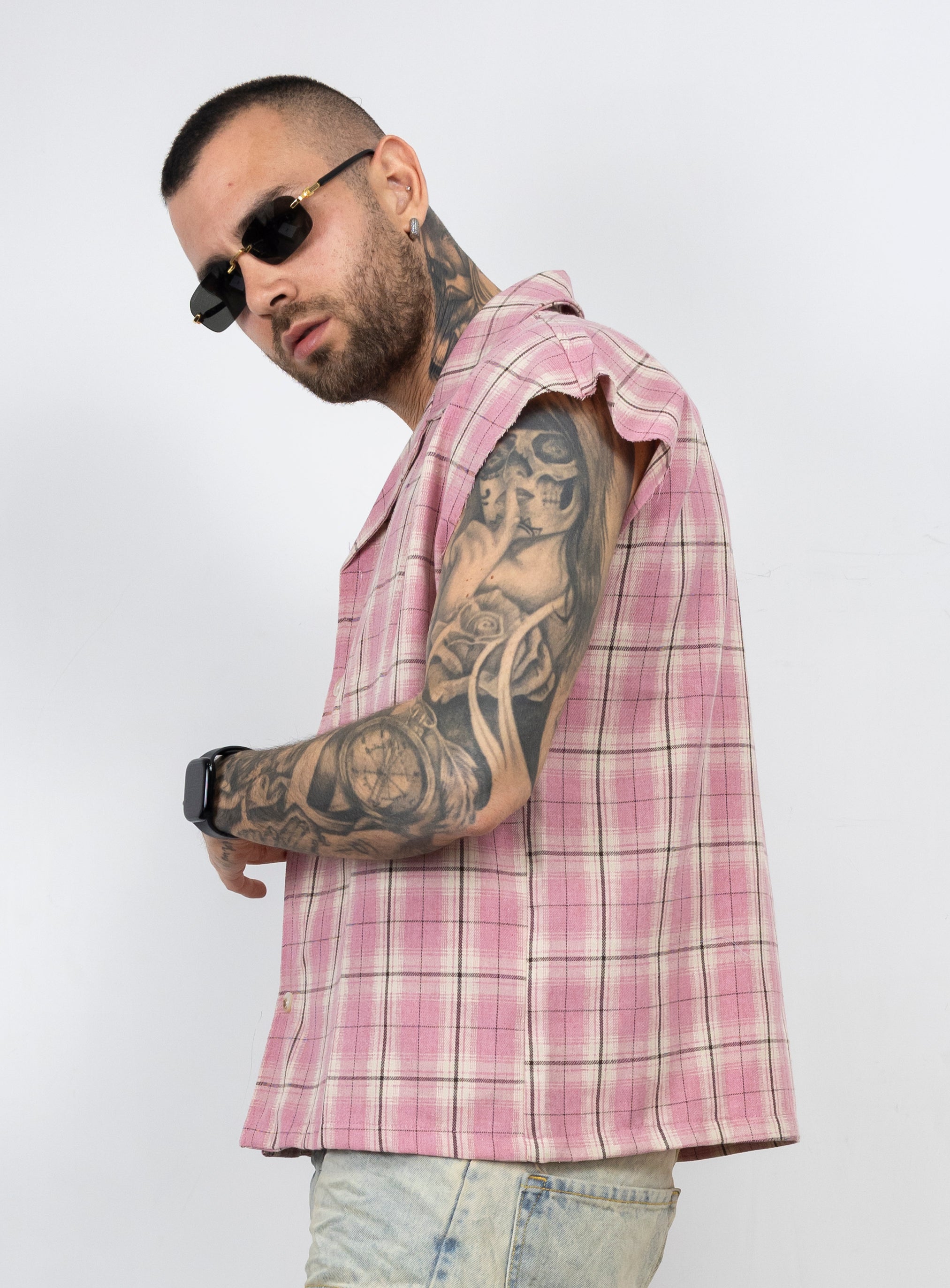 Camicia giromanica quadri