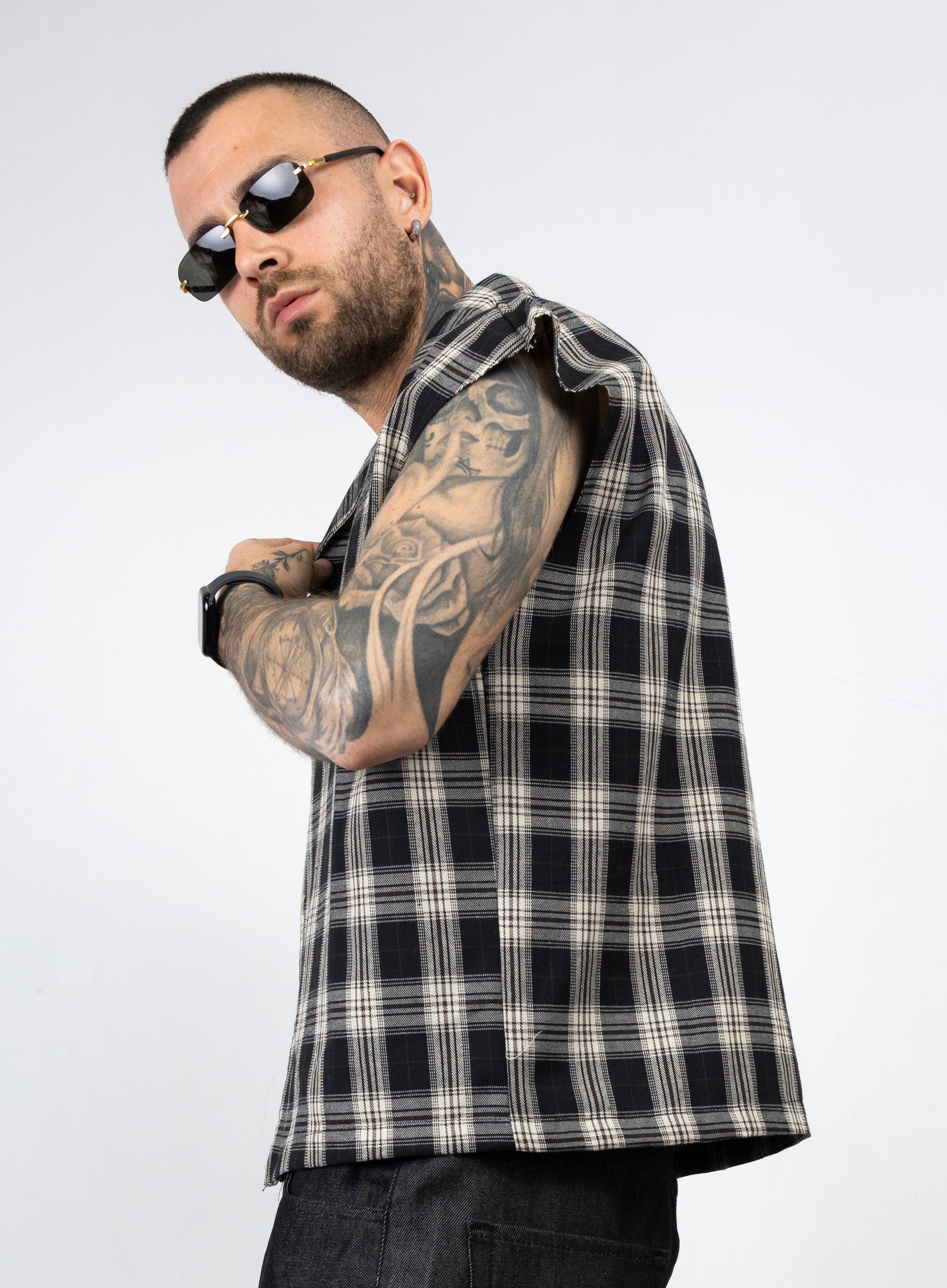 Camicia giromanica quadri