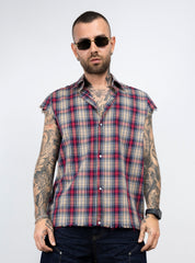 Camicia smanicata taglio vivo