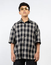 Camicia quadretti strass junior