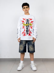 Short cs cannes blue sabbiato junior