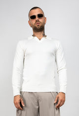 Polo scollo V manica lunga