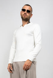 Polo scollo V manica lunga