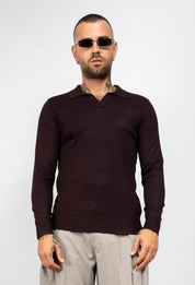 Polo scollo V manica lunga