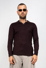 Polo scollo V manica lunga