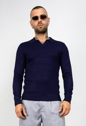 Polo scollo V manica lunga