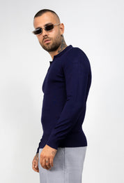 Polo scollo V manica lunga