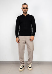 Polo scollo V manica lunga