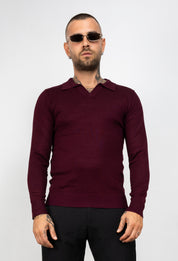 Polo scollo V manica lunga