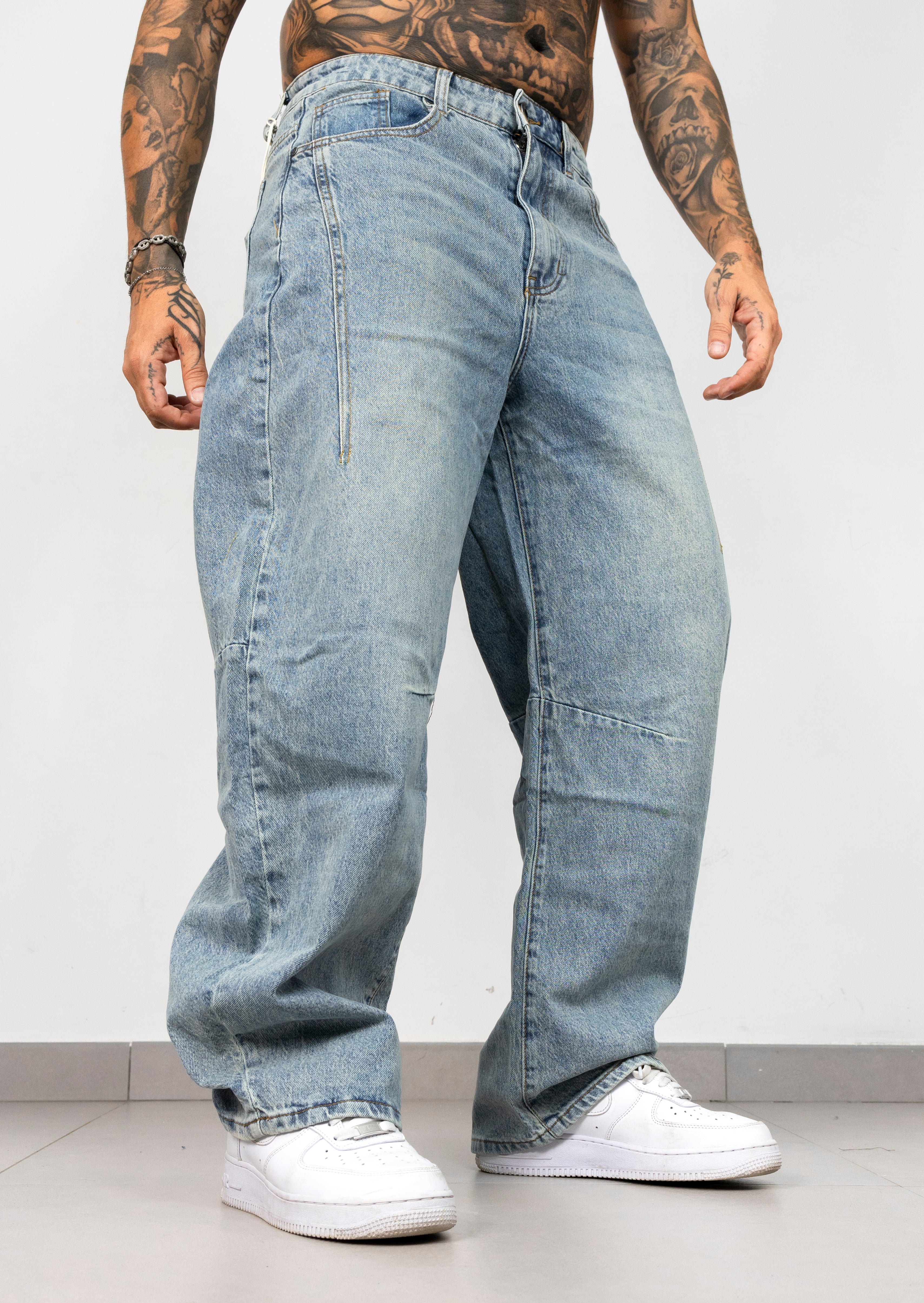 Jeans Balloon Fit Lavaggio Chiaro