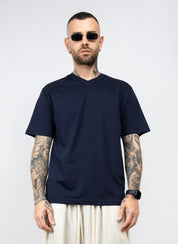 T-shirt filo di scozia scollo "V"