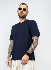 T-shirt filo di scozia scollo "V"